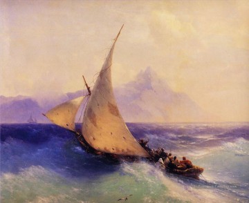 romantique romantisme Tableau Peinture - sauvetage en mer 1872 Romantique Ivan Aivazovsky russe